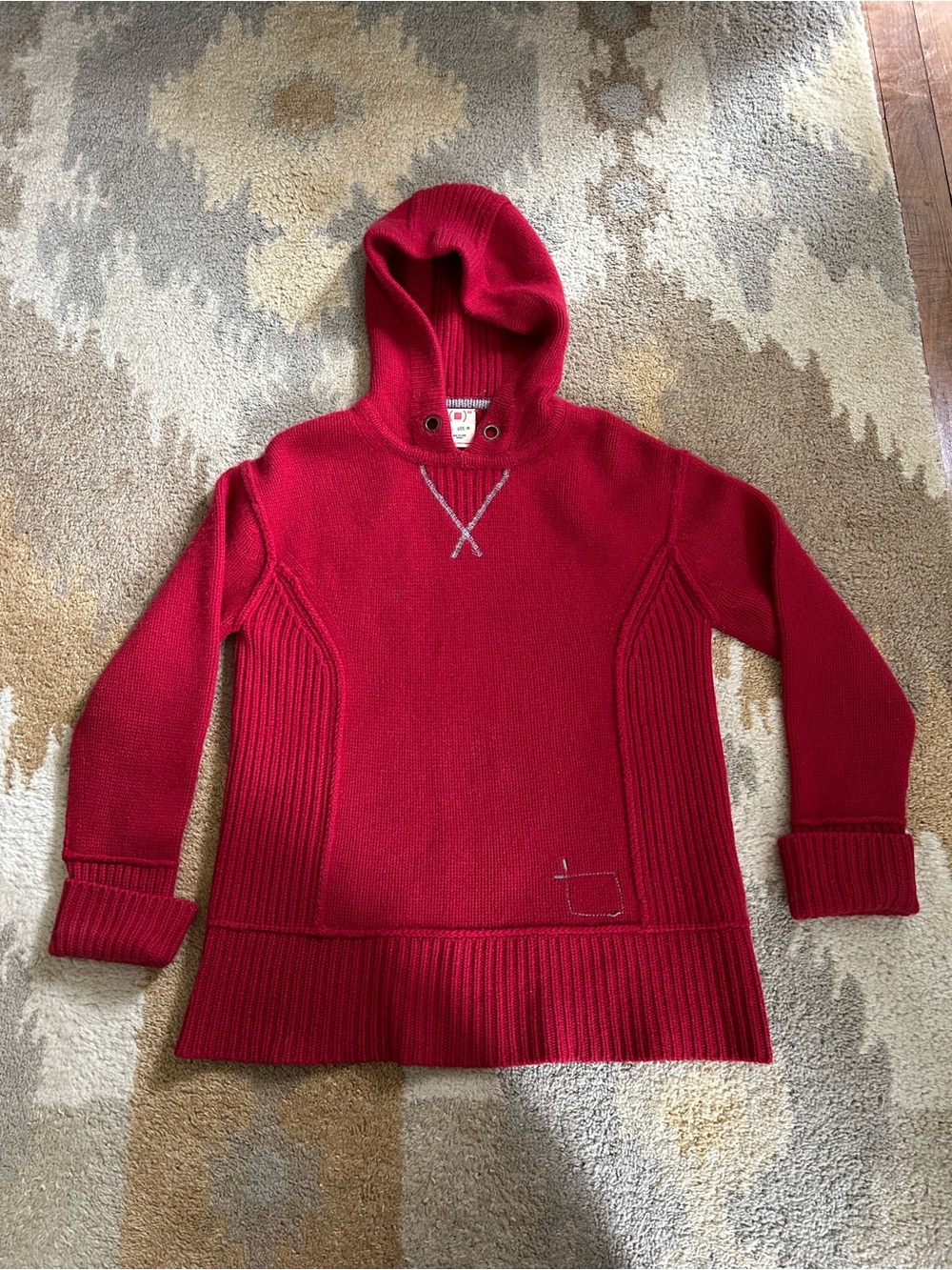 Gap (Red) Vintage 100% Cashmere Hooded Sweater Sz Medium EUC!